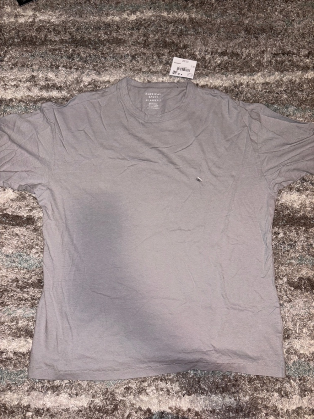 American Eagle Outfitters Light Gray Short-Sleeve Crewneck Tee